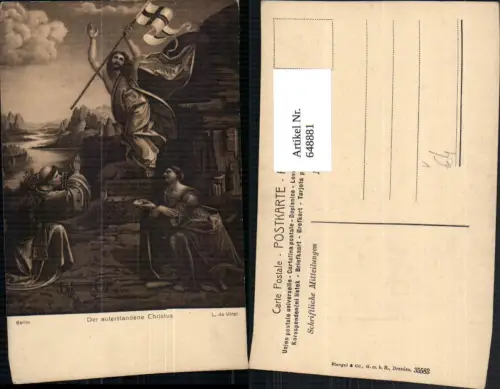 648881,Künstler Ak Leonardo da Vinci Der auferstandene Christus Religion pub Stengel Co 35583