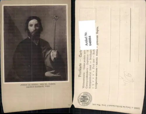 648884,Künstler Ak Juseppe de Ribera Der heilige Joseph Religion pub J. Löwy 73