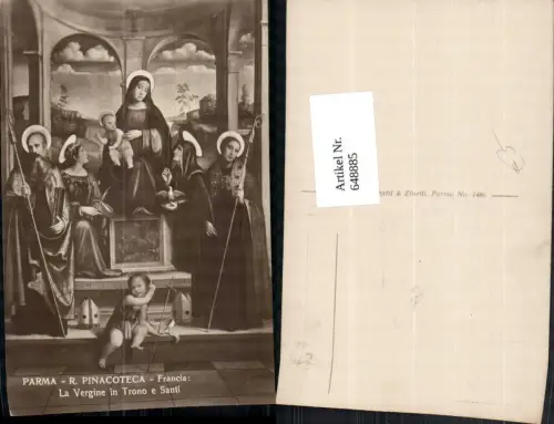 648885,Künstler Ak R. Pinacoteca Francia La Vergine in Trono e Santi Jesuskind Religion