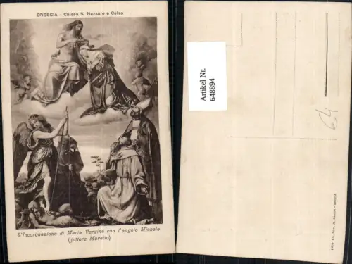 648894,Künstler Ak Moretto L Incoronazione di Maria Vergine con l angelo Michele Religion