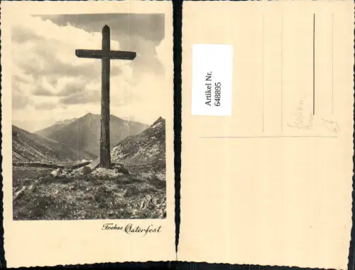 648895,Foto Ak Kreuz Gipfelkreuz Bergkulisse Ostern Religion