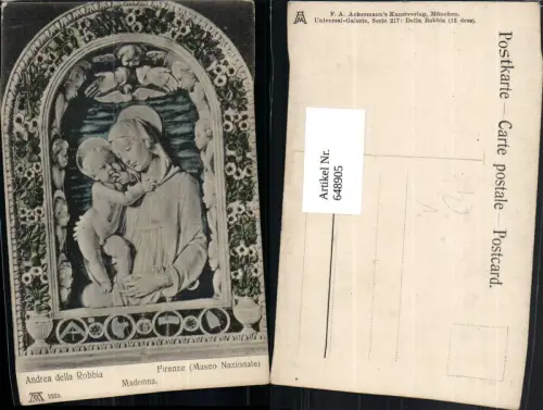 648905,Künstler Ak Andrea della Robbia Madonna Religion pub F. A. Ackermann 2223