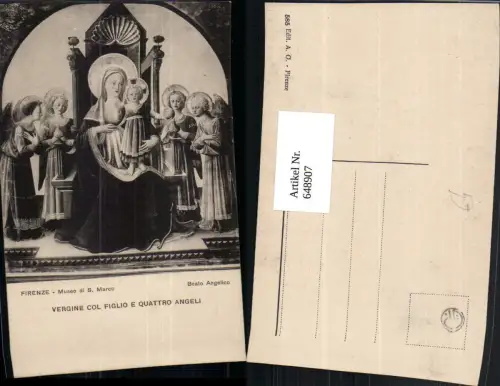 648907,Künstler Ak Beato Angelico Vergine col Figlio e Quattro Angeli Engel Religion