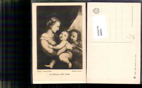 666951,Künstler Ak Raffaello Sanzio La Madonna della Tenda Religion