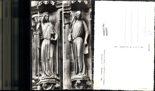 666965,Foto Ak Strasbourg La Cathedrale L Eglise et la Synagogue Portail de l Horloge Judaica