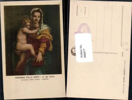 666977,Künstler Ak A. del Sarto Madonna delle arpie Religion