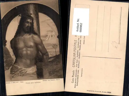 666982,Künstler Ak Affresco del Sodoma Bazzi Cristo alla colonna Religion