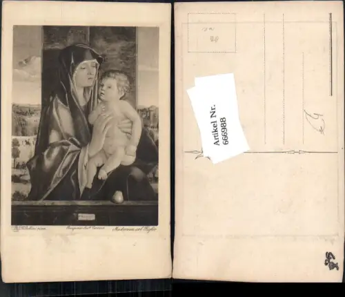 666988,Künstler Ak G. Bellini Madonna col Figlio Religion