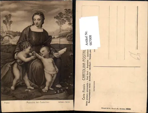 667008,Künstler Ak Raffaello Sanzio Madonna del Cardellino Religion