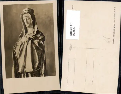667009,Künstler Ak J. V. Myslbek Svata Ludmila Detail Heilige Religion