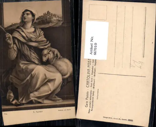 667010,Künstler Ak Andrea del Sarto S. Agnese Heilige Religion pub Stengel Co 35563