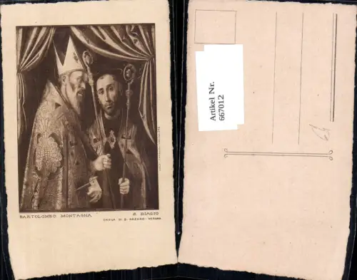 667012,Künstler Ak Bartolomeo Montagna S. Biagio Heiliger Papst Religion