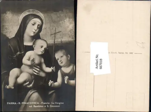 667018,Künstler Ak Francia La Vergine col Bambino e S. Giovanni Religion