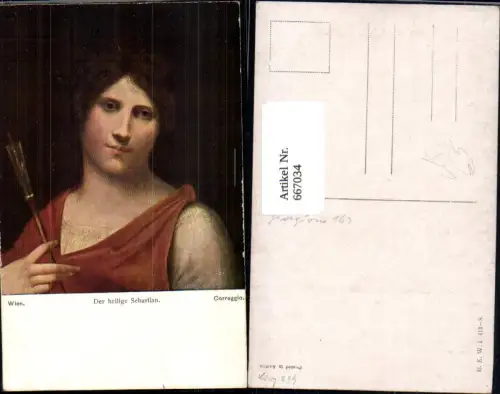 667034,Künstler Ak Correggio Der heilige Sebastian Religion pub B.K.W.I. 413/8