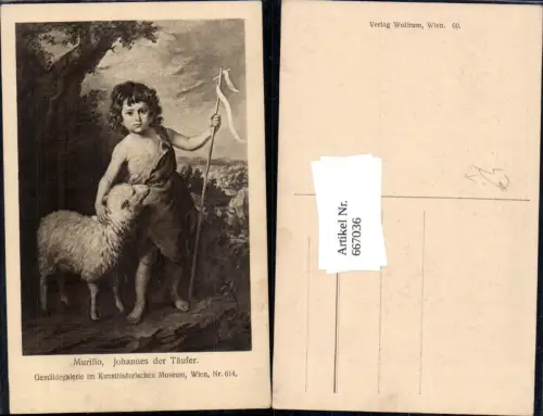 667036,Künstler Ak Murillo Johannes der Täufer Religion