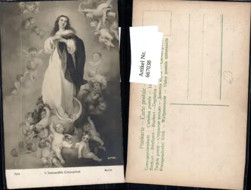 667038,Künstler Ak Murillo L Immaculee Conception Religion