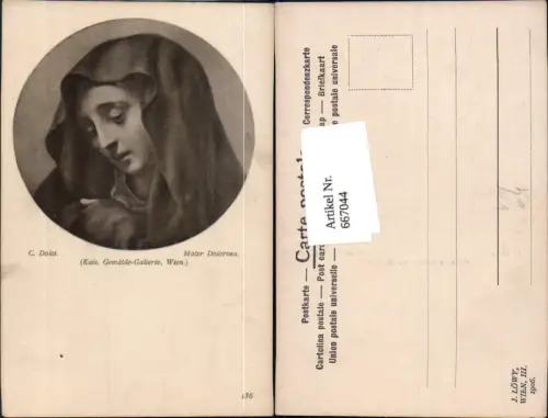 667044,Künstler Ak C. Dolci Mater Dolorosa Religion pub J. Löwy 136
