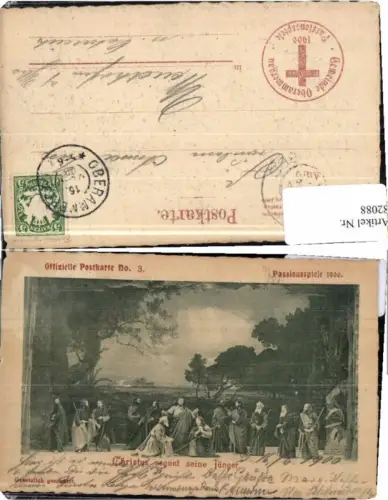82088,Passionsspiele 1900 Oberammergau Jesus segnet Jünger