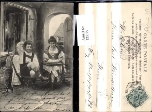 123795,Jagd Jäger Frau m. Zither Musik Gewehr pub Scolik Wien
