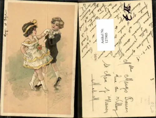 127905,Elda Cenni Italienische Künstlerkarte Kinder Kleid Tanzen Junge