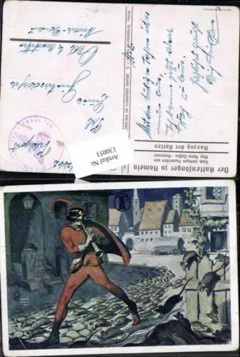130053,Märchen Rattenfänger zu Hameln Feldpost henze Dessau sign