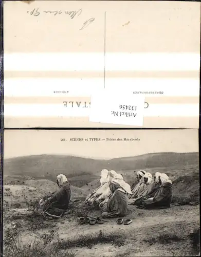 132456,Volkstypen Scenes et Types Priere des Marabouts Männer Gebet Marokko Westafrika