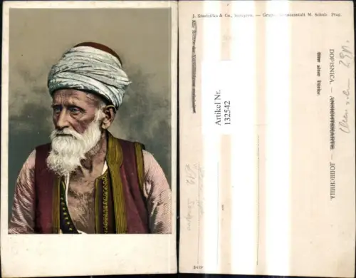 132542,Volkstypen Türkei Alter Mann Tracht Turban