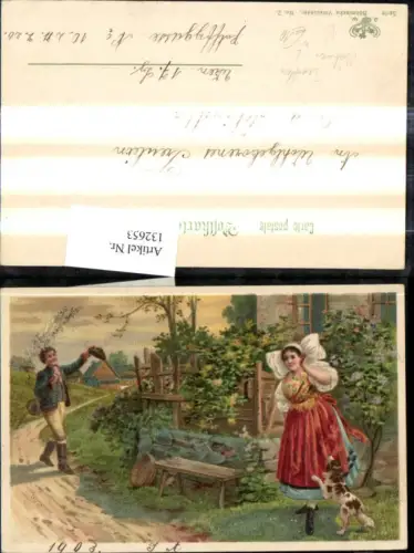 132653,Künstler Litho Böhmische Tracht Böhmen Tschechien