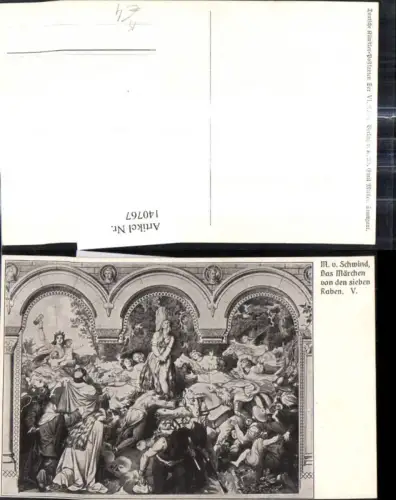 140767,Künstler Ak M. v. Schwind Das Märchen v. d. sieben Raben V Märchen Sagen