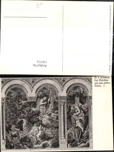 140774,Künstler Ak M. v. Schwind Das Märchen v. d. sieben Raben I Märchen Sagen