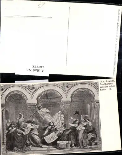 140778,Künstler Ak M. v. Schwind Das Märchen v. d. sieben Raben III Märchen Sagen