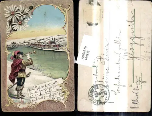 140832,Künstler Litho Trompeter v. Säckingen Märchen Sagen