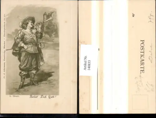 140833,Künstler Ak A. Henri Der Trompeter v. Säckingen Behüt dich Gott Märchen Sagen pub F. A. Ackermann 430
