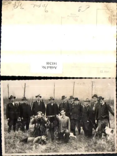 141248,Foto Ak Jagd Jäger m. Wild Fasanen Hund