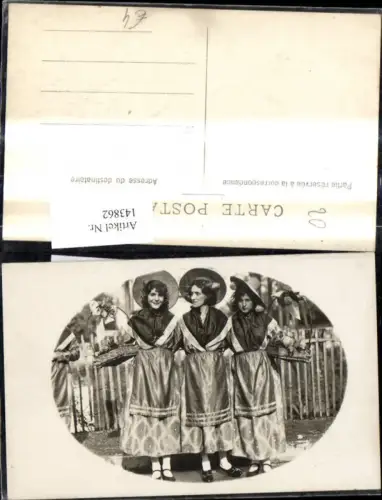 143862,Foto Ak Frauen Tracht Hut Korb