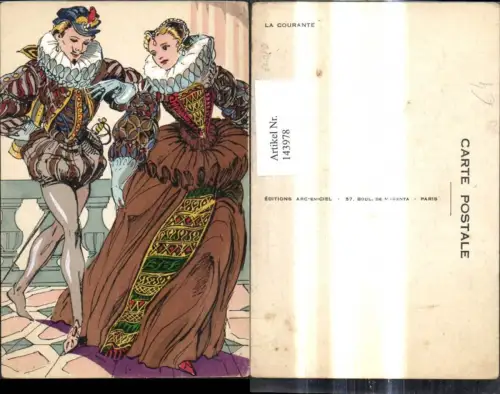 143978,Künstler Ak La Courante Historische Kleidung Frankreich
