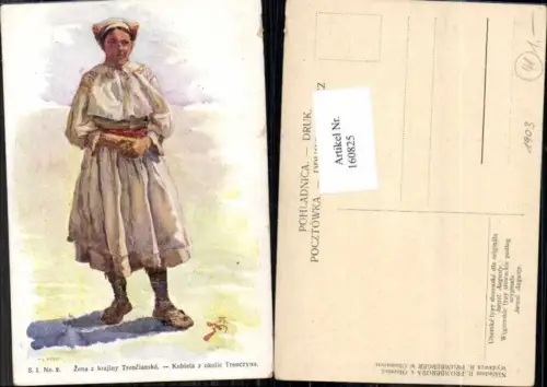 160825,Litho Zena Trencianske Kobieta okolic Trenczyna Typen Trachten Tschechien