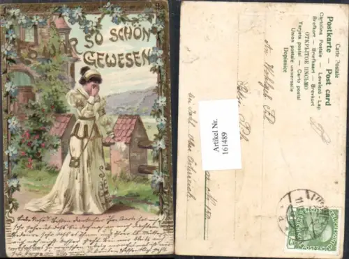 161489,Tolle Präge Litho Wär so schön gewesen Mädchen weint