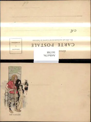 161708,Künstler Ak Paar m. geköpften Kopf i. d. Hand Les Gaulois Tod Schwert