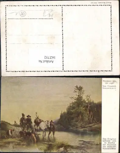 162752,Jagd Rückkehr v.d. Jagd Jäger Pferde Hund