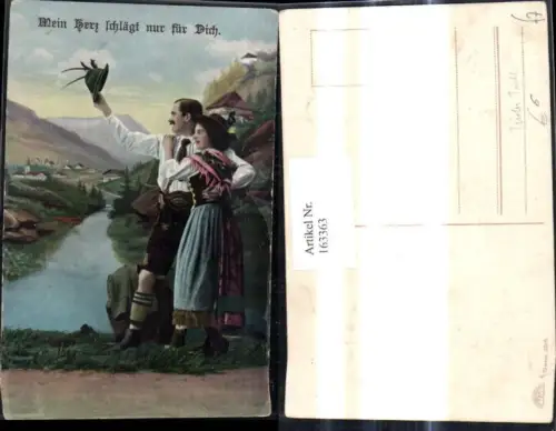 163363,Jagd Jäger m. Frau Tiroler Hut Spruch Text