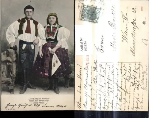 163834,Tracht Slowakei Frau u. Mann Volkstracht Lidovy kroj ze Slovacka