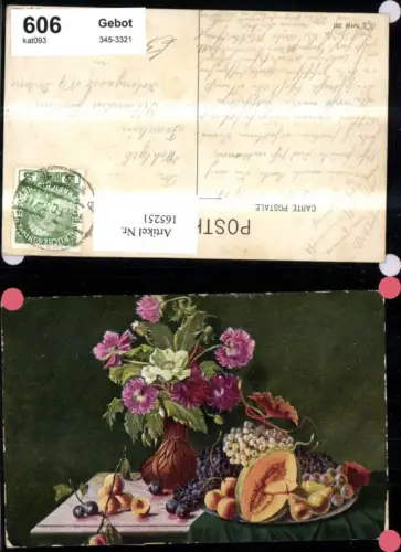 165251,Stillleben Obst Blumenvase Melone Birne Weintrauben Marille Zwetschge Pflaumen