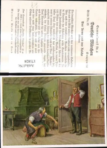 171824,Deutsche Märchen Sammelbild Paul Hey Der Arme u. d. Reiche v. Grimm