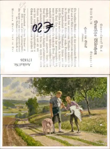 171826,Deutsche Märchen Sammelbild Paul Hey Hans i. Glück v. Grimm