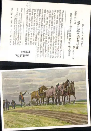 171841,Deutsche Märchen Sammelbild Paul Hey Der kleine Claus u. d. Große Claus v. Andersen