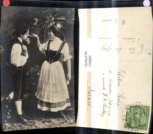 175095,Foto Ak Paar i. Tracht Turnov Tschechien