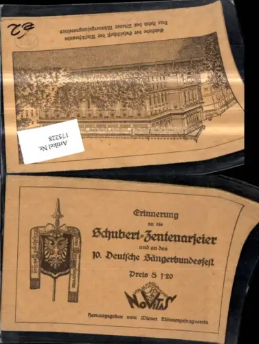175228,Erinnerung a. d. Schubert Zentenarfeier u. 10 Dt Sängerbundfestes