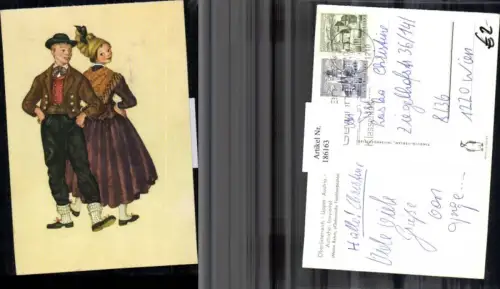 186163,Tiroler Volkstrachten Tracht Trachten Mann u. Frau