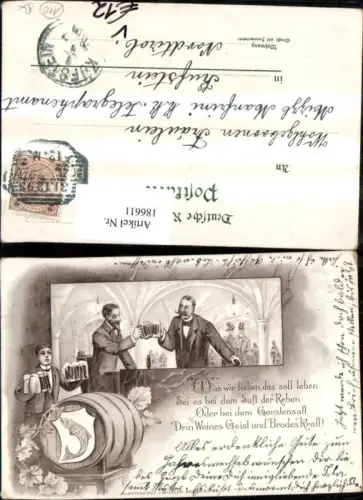 186611,Bier Bierfaß Männer b. Prosit Spruch pub J. Miesler